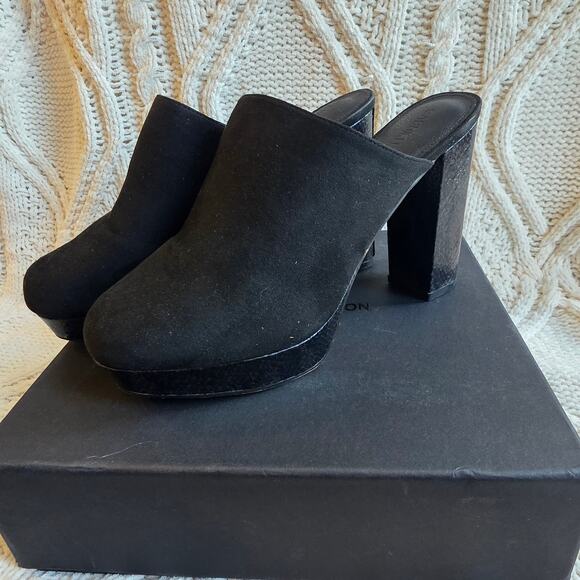 NIB Gabrielle Union Women's Mykayla Platform Slip On Heeled Mule‎ Size 9 Black - Picture 2 of 7